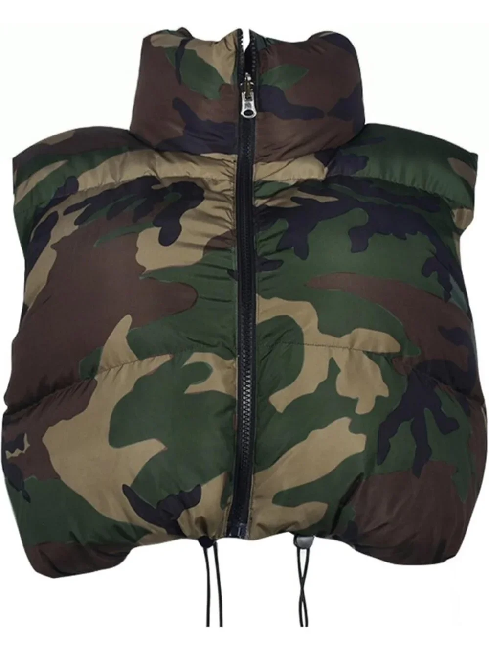 Trendy Women's Camouflage Heated Vest - Quilted, Sleeveless, Warm Outerwear with